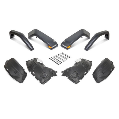 Front & Rear Fender Flares Kit for Jeep Wrangler JL From 2008 To 2021, Off-road Flat Wheel Flares with Amber Light